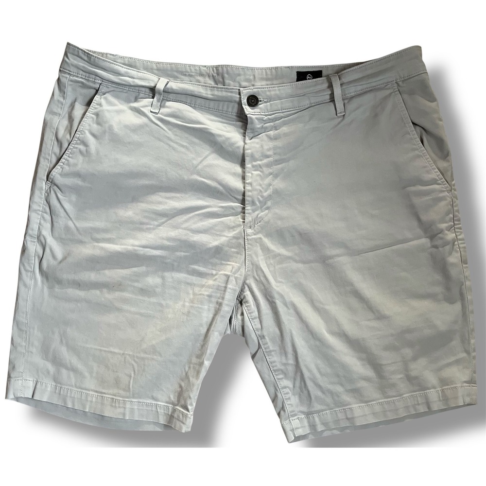 AG Adriano Goldschmied The Wanderer Slim Fit‎ Chino Shorts Light Grey Mens 38-40